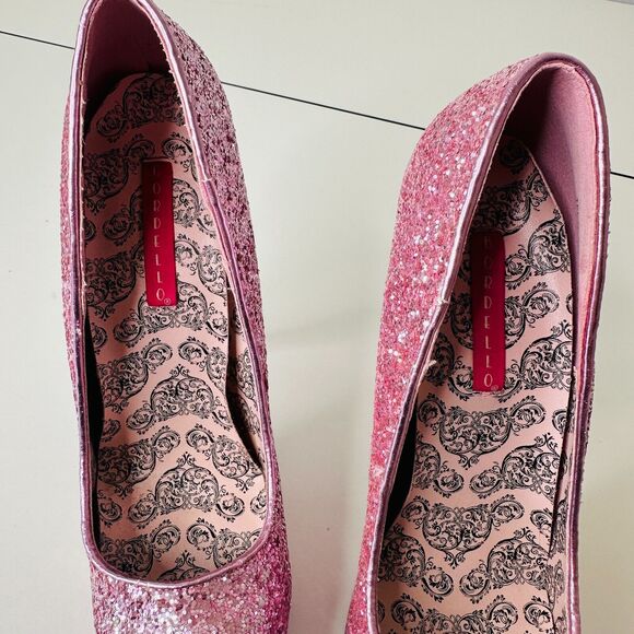Bordello Teeze 06G Barbie Pink Sexy Glitter Platform Stiletto Heel Pumps 6.5 - Picture 12 of 14